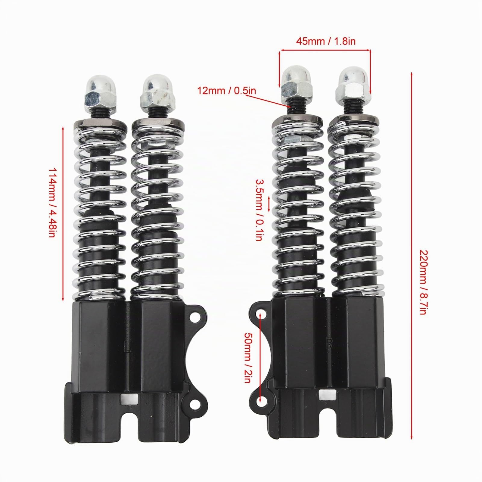 Amortisseur Avant à Double Entraînement, Amortisseur Avant Hydraulique Haute Résistance 1 Paire pour Scooter électrique