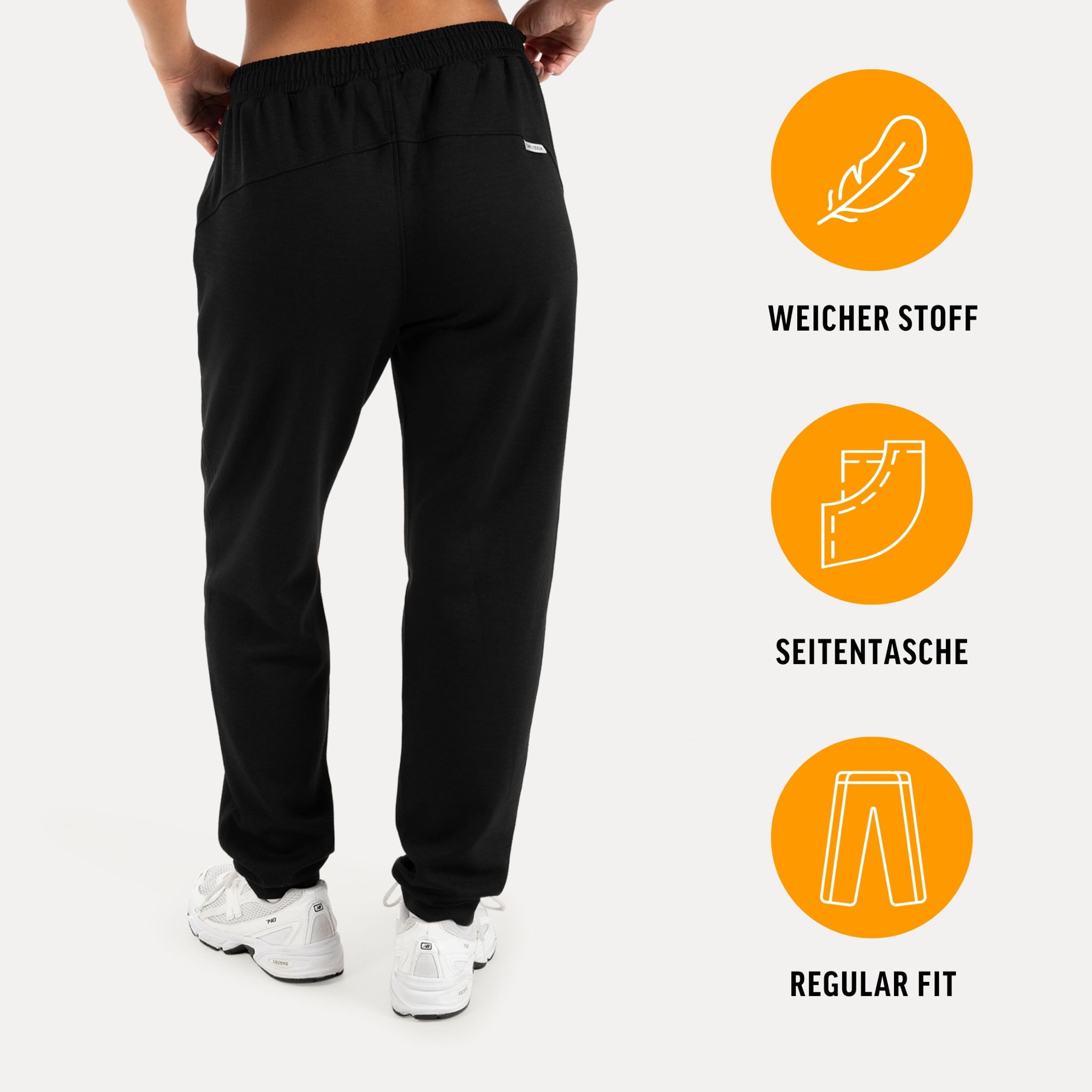 SMILODOX Jogginghose Damen Saria, Basic Sweatpants, Regular Fit mit Baumwolle, Sporthose & Trainingshose, Jogger mit Kordelzug, Rippbündchen & Eingrifftaschen, für Gym & Freiziet