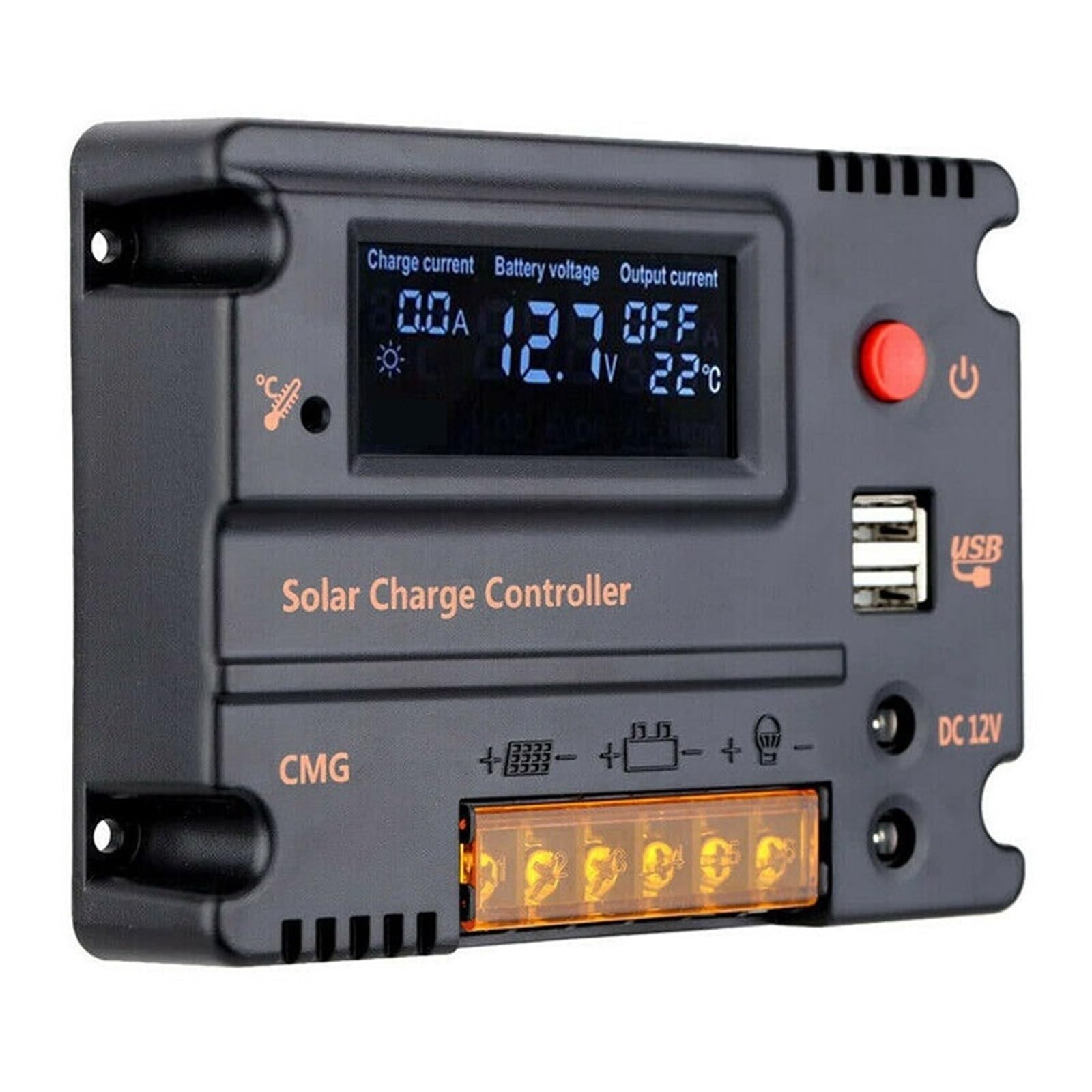 Contrôleur Solaire 20A MPPT 12V PV, Panneau , Régulateur De Chargeur Batterie, Écran LCD