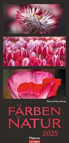 Die Farben der Natur Kalender 2025: Stilvoller Foto-Wandkalender XL. Natur-Kalender 2025 zeigt in harmonischen Kompositionen den Farbenreichtum der Natur. 33 x 68 cm.