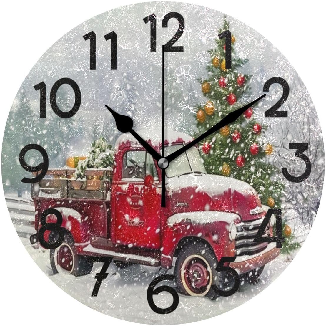 Wamika Wall Clock Tree of Life Rainbow Branch Leaves Seasonal Flowers Round Clock Silent Non Ticking Decorative, Spring Summer Autumn Floral Clocks 10 Inch Battery Operated Quartz Quiet Desk Clock