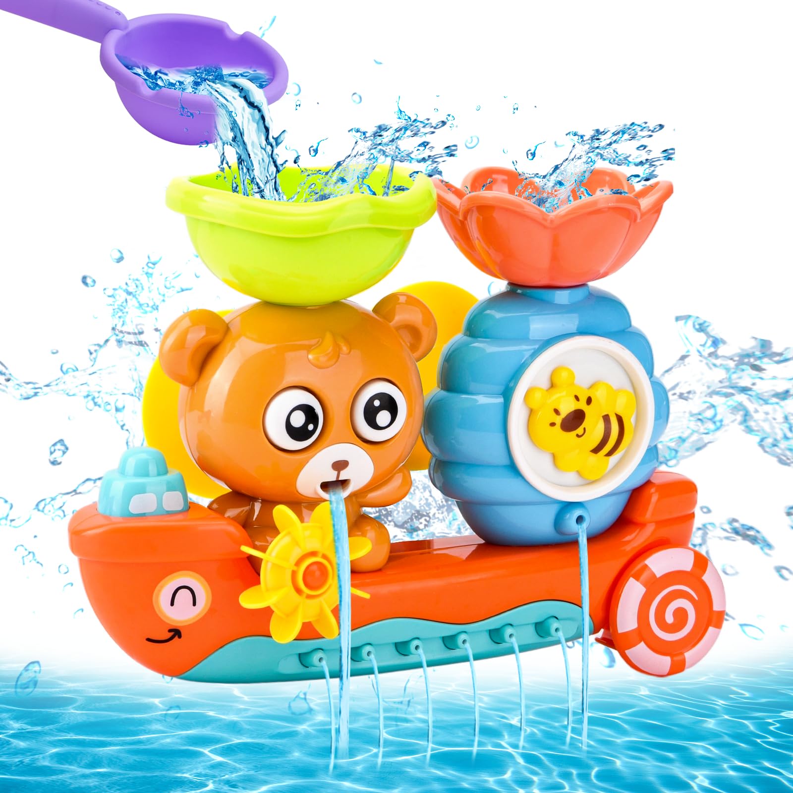 YAOZUP Juguete de Baño para Bebé, Juguetes Bañera Bebe, Juego de Ducha Regalos Niños Piscina Bañera, Juguetes Bañera Bebe Paquete para Bebes 1 2 3 4 5 6 Años Regalo