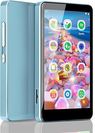 MP3 Player for Kids with Spotify, Parental Controls, Spotify Kids, Audible, Amazon Music, Libby, 4.0" IPS Kids MP4 Music Player Up to 512GB (Light Blue)