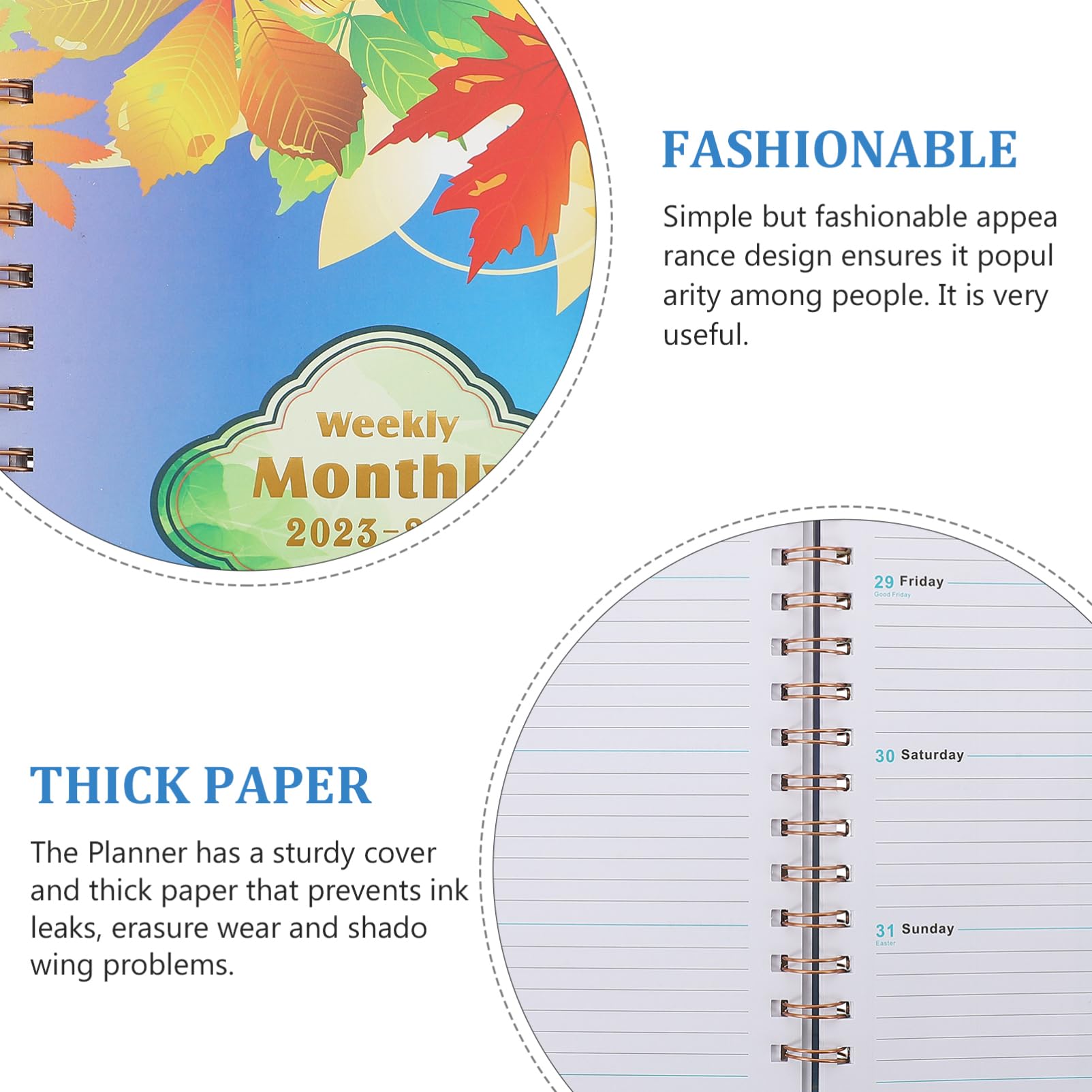 NUOBESTY 5 Pz Libro Agenda 2023 Scrivania Agenda Giornaliera Quaderno Dello Studente Quaderni Per La Scuola Pianificatore Di Calendario Libro Orario Taccuino Con Griglia a Punti Multi Carta