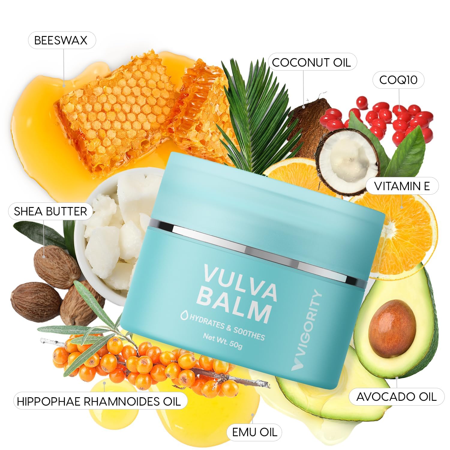 Vulva Balm Vaginal Moisturizer for Women: Natural Vulva Moisturizer & Vulva Cream for Dryness, Itch, Odor & Irritation - Menopause Support With Beeswax, Shea Butter, Emu Oil, and CoQ10 - Estrogen Free - Image 4