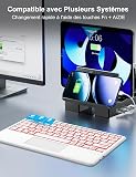 FOGARI French AZERTY Bluetooth Tablet Keyboard 12 Inches with Backlight Touchpad Lightweight Slim Keyboard for iPad Samsung Galaxy Redmi Xiaomi iPad Huawei iPad HonorPad FireHD White - 5