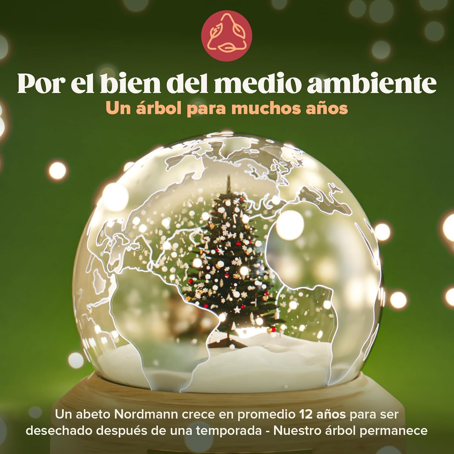 Árbol de Navidad Artificial Premium 180cm – Ramas Densas y Realistas, con Soporte de Madera y Bolsa de Almacenamiento – Arbol Navidad Artificial de Pure Living