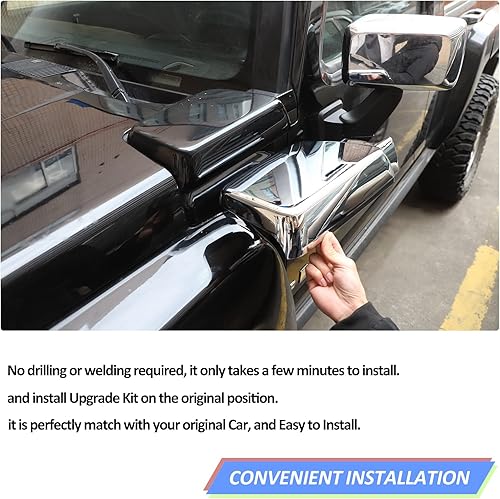 Miniatura 6 de Cubiertas de ventilación para capó de admisión de aire lateral, bisel de moldeado cromado compatible con Hummer H3 2006-2010, cubierta de