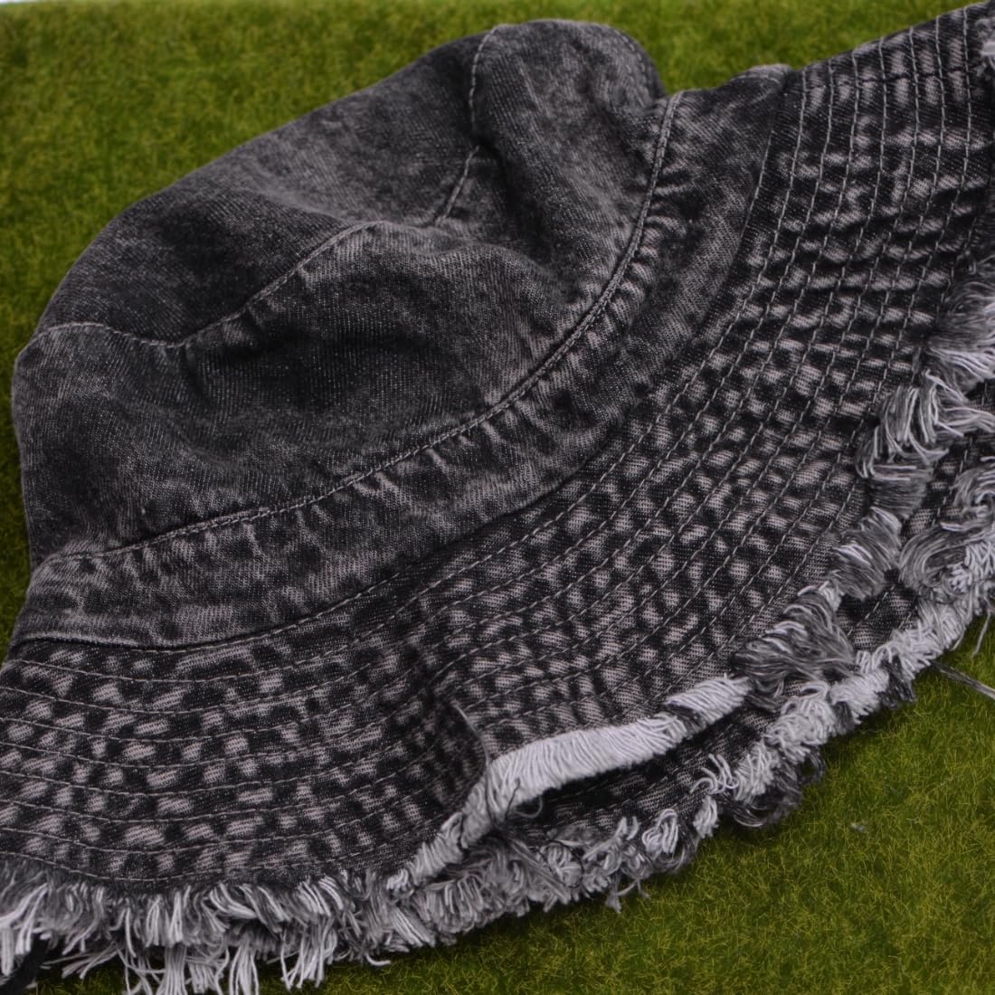 Cotton Denim Distressed Bucket Hat, Sun Hat, Hat for Men and Women - Image 5