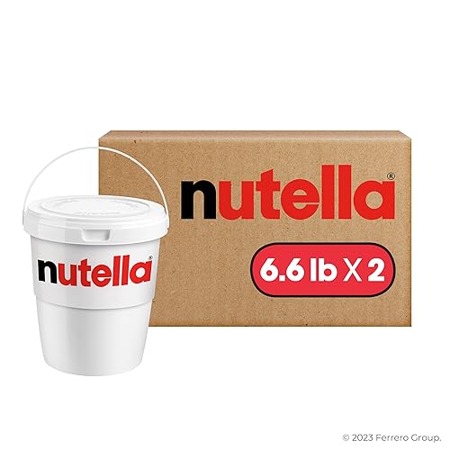 Miniatura 5 de Nutella Tina de servicio de alimentos para untar avellanas, suministros para hornear, ideal para restaurantes y panaderías, dos tinas a granel, 13.2