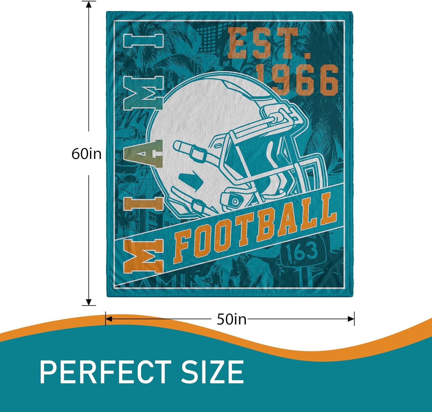 Football Blanket Gifts for Fans Soft Lightweight Flannel Throw Blanket for Men Women Youth Kids Football Team Color Blankets for Couch Living Room 60" X 50"
