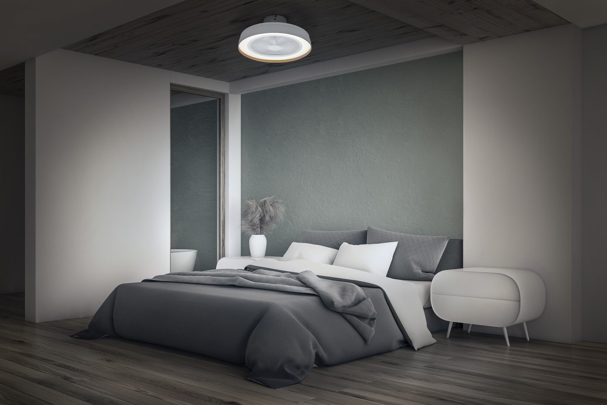 Wentylator sufitowy OSRAM 480 mm, 49 W LED ściemnialny, silnik DC 6 prędkości, zdalny timer, 1900 m³/h, 13-20 m²
