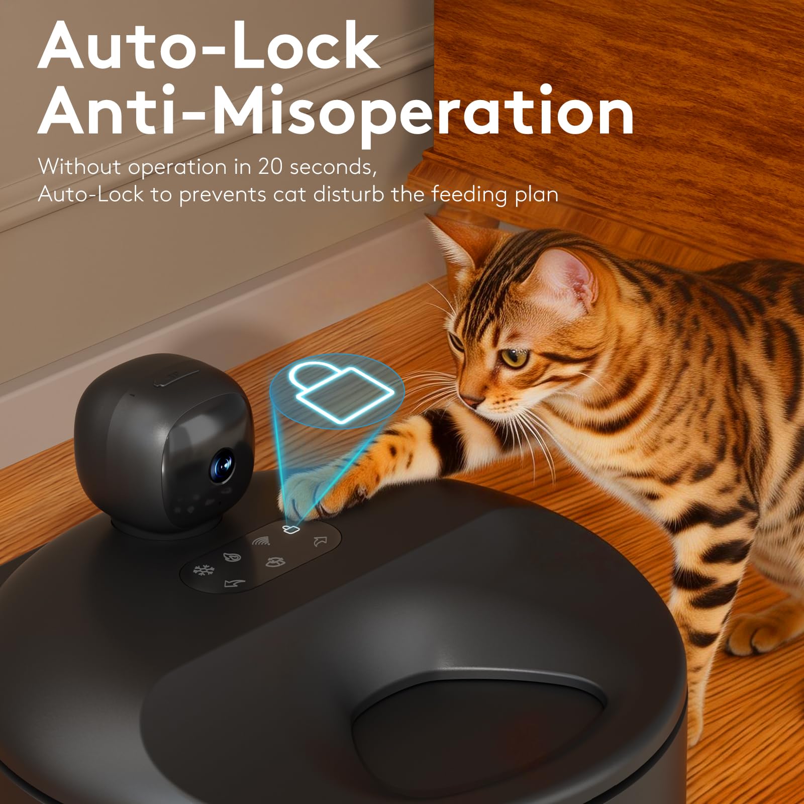 Automatic Cat Feeder Wet Food for 5 Meals, Semiconductor Cooling & Pre-Heating Pet Food Dispenser with Night Vision Camera, App-Control Auto Cat Feeder with Food-Grade Stainless Tray (Black) - image 7