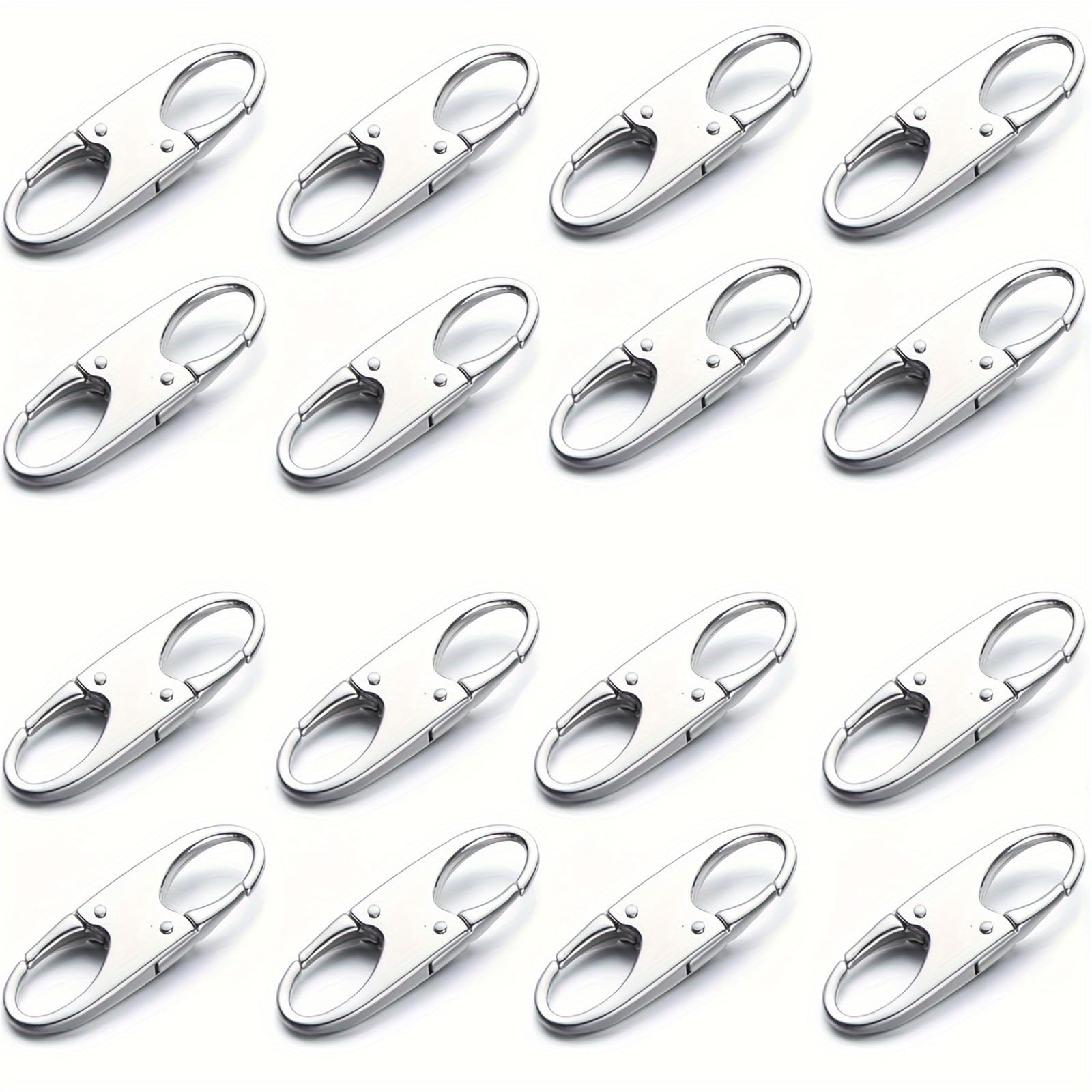 Zipper Clips Anti Theft 100 Pieces-Double Small Carabiner Clips Clip Theft Deterrent Holding The Zipper Closed(Silver)