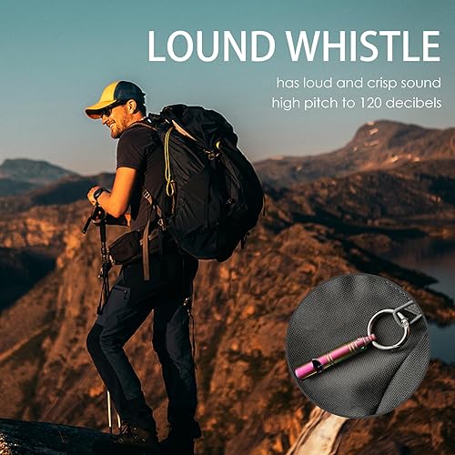 Miniatura 5 de Autuveen Whistle Emergency Titanium Whistle,Survival Loud Whistle Safety Whistle for Kids Women,EDC Signal Whistles Necklace