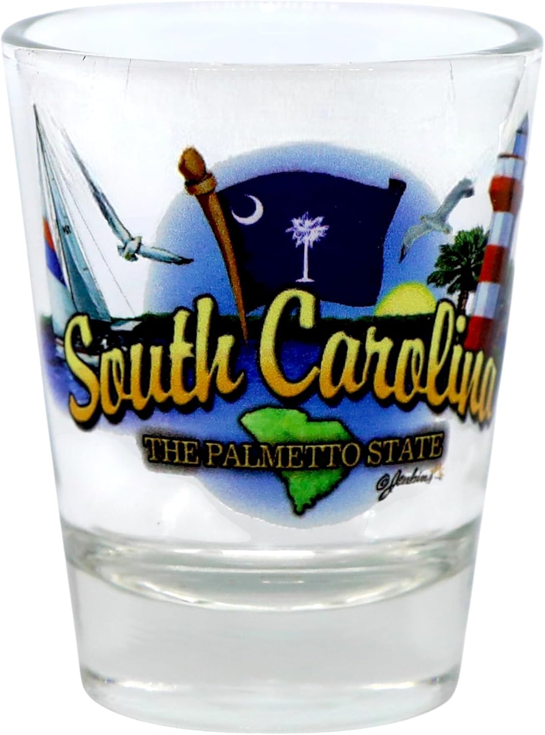 World By Shotglass South Carolina United States USA Souvenir Boxed Shot Glass Set (Set of 6)