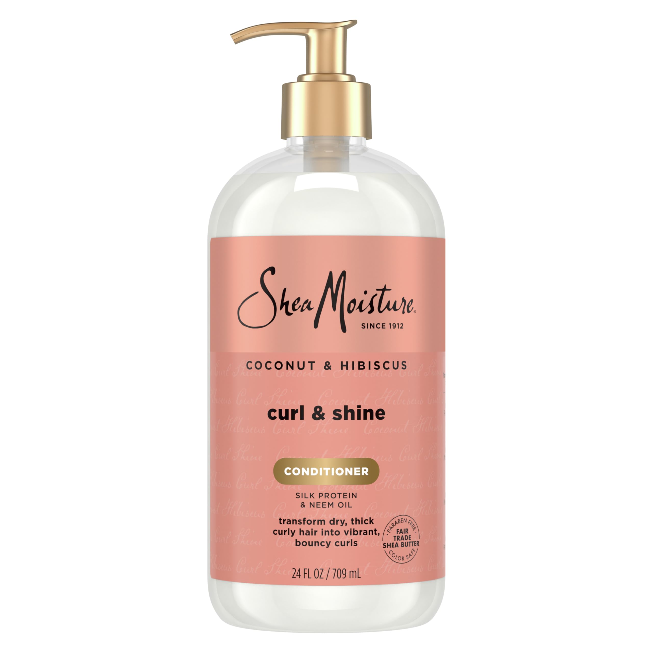 Curl & Shine Conditioner Coconut & Hibiscus, for Thick, Curly Hair, to Moisturize & Soften, 24 Fl oz