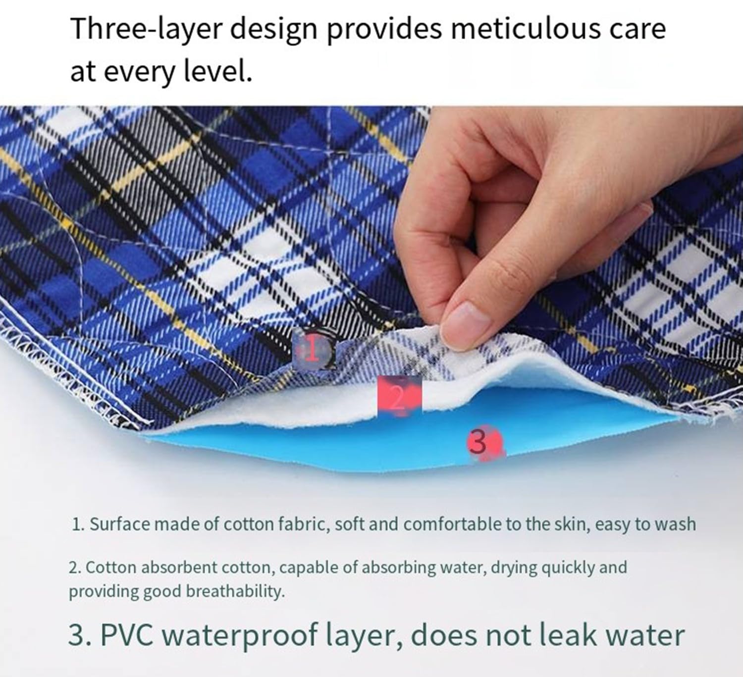 REHOOF Empapadores Incontinencia Cama Adultos Lavables, Protector De Cama Súper Absorbentes Reutilizables, Empapadores Impermeable para Incontinencia, Niños, Adultos Mayores, Encamados A,150×180cm