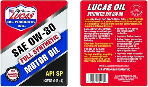 Vista 13 de Lucas Oil 10054-PK6 - Aceite sintético de motor de alto rendimiento 20W-50. Botella de 1 cuarto de galón (paquete de 6)