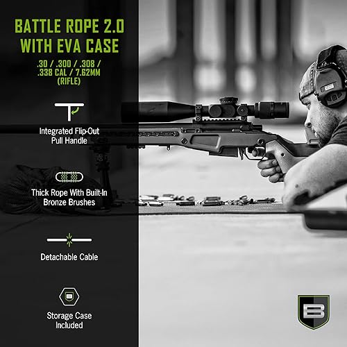 Miniatura 3 de Breakthrough Clean Battle Rope 2.0 - Kit de limpieza de pistola de perforación - Opciones para la mayoría de tipos de armas - Rifle, escopeta,