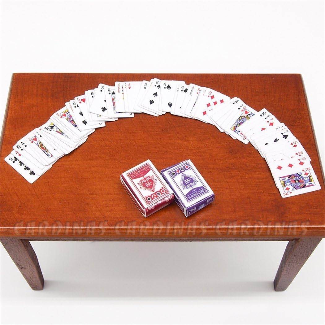 Odoria 1/12 Miniature Playing Cards 2 Sets in 1 Pack Dollhouse Decoration Accessories