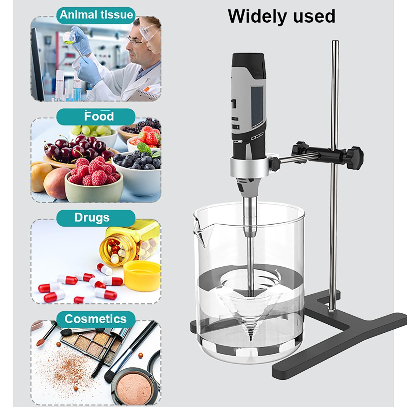 Ręczny homogenizator o wysokiej prędkości, emulgator rozpraszacza tkanek laboratoryjnych, 5000-35000 obr./min, 6 biegów, 0,5-250 ml, do homogenizacji komórek/tkanek