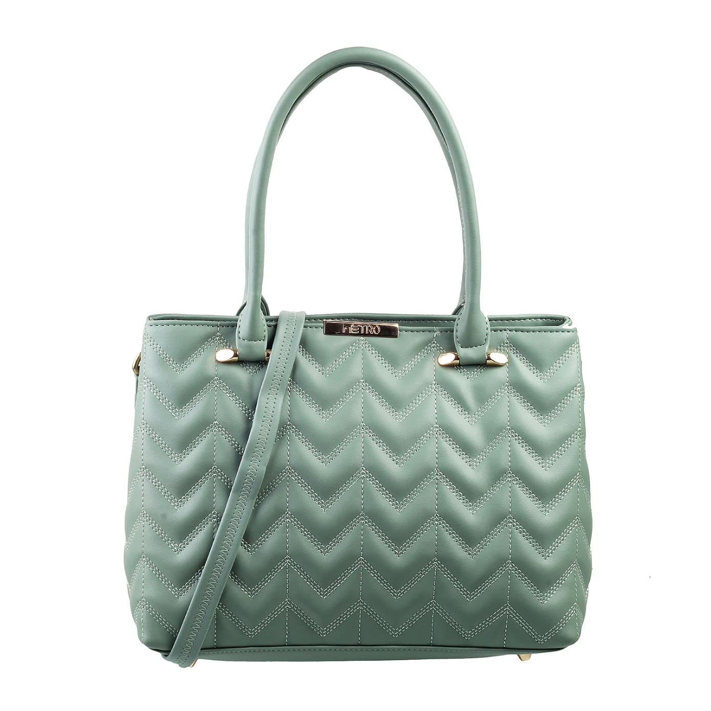 Metro Light Green Faux Leather Premium Zipper Casual Shoulder Bag For Women (66-7351) (B09VXXH5C1) Amazon Price History, Amazon Price Tracker