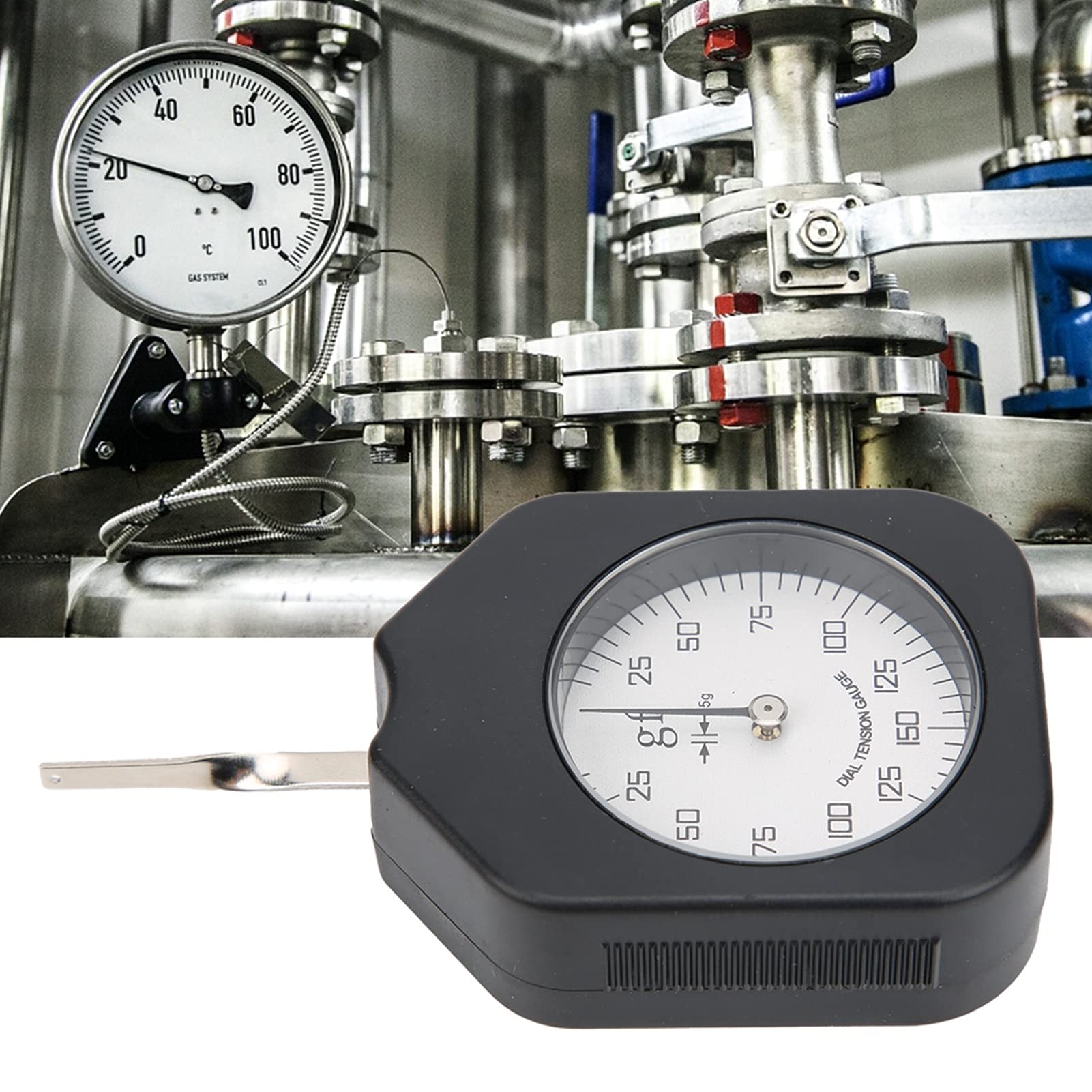 Dial Tension Gauge Single Needle, 150g Capacity Alloy Body