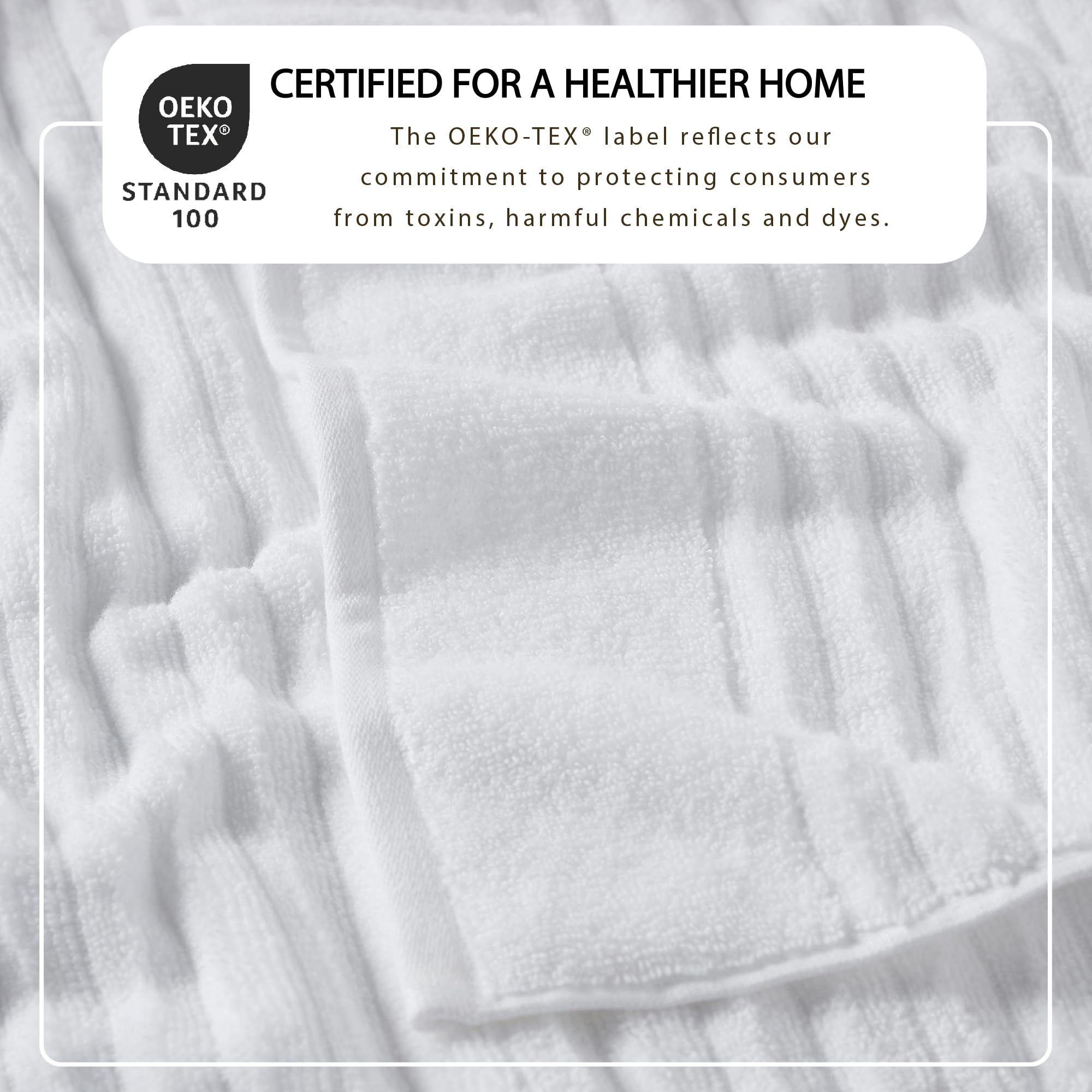 Great Bay Home Set di 2 asciugamani da bagno, 100% cotone, assorbenti e ad asciugatura rapida (bianco)