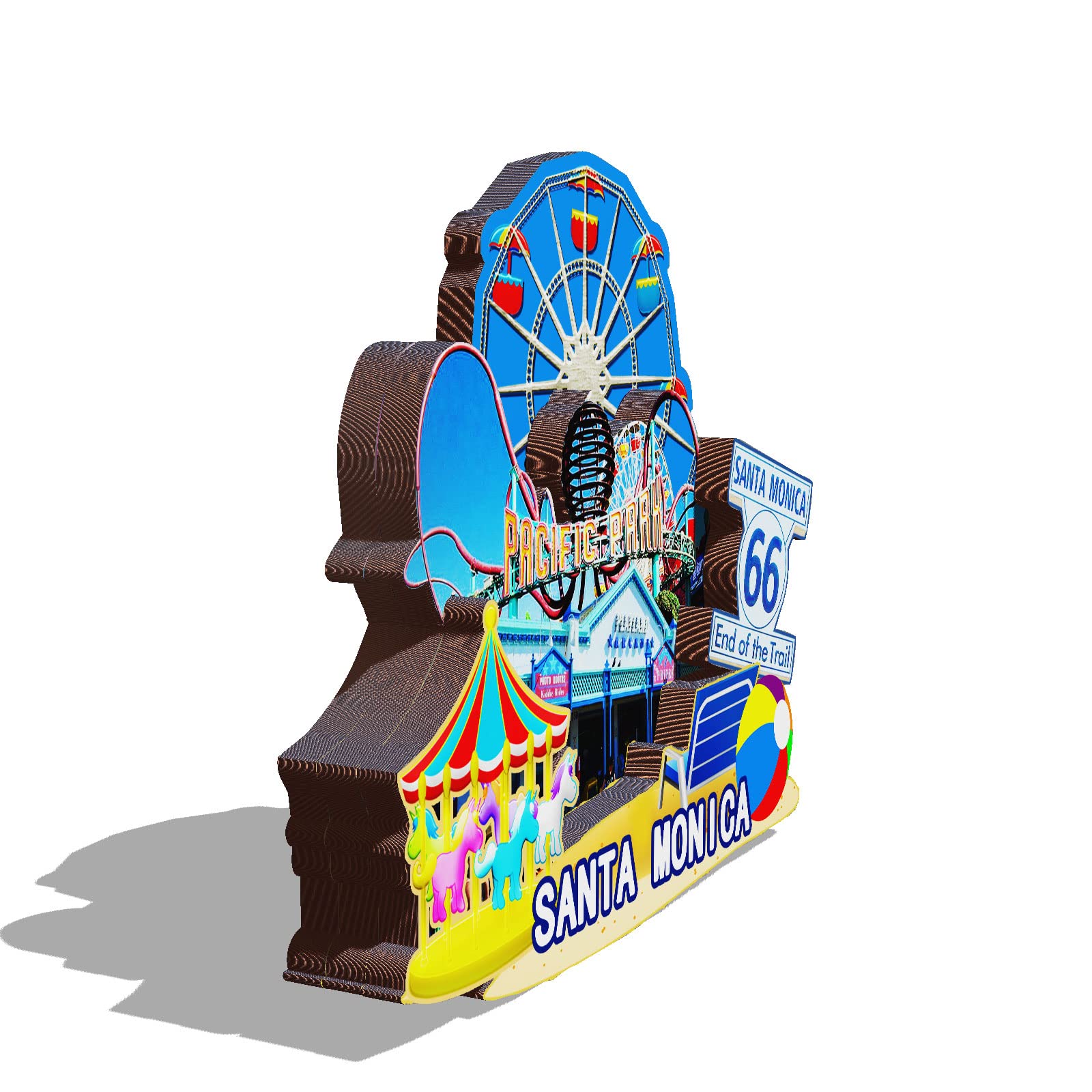 3D Santa Monica Los Angeles USA Magnete Da Frigorifero Souvenir