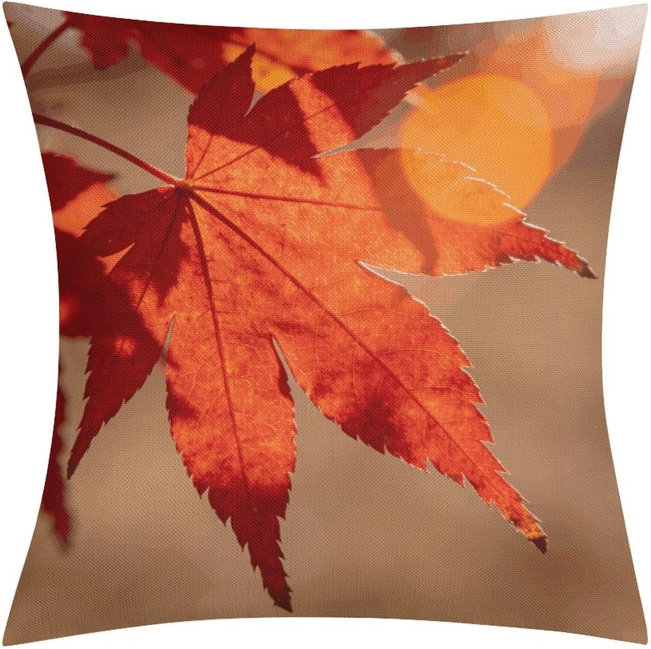 Red Leaves Pillow Protectors Cute Waterproof Pillow Cover Soft Skin-Friendly Cushion Case Decorative Square Cushion Cover for Couch Sofa Bed Living Room Bedroom