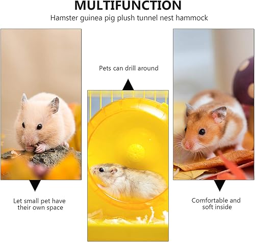 Miniatura 7 de POPETPOP Túnel de hierba para hámster, casa de túnel para mascotas, centro de actividades para animales pequeños, nido de hámster tejido de paja,