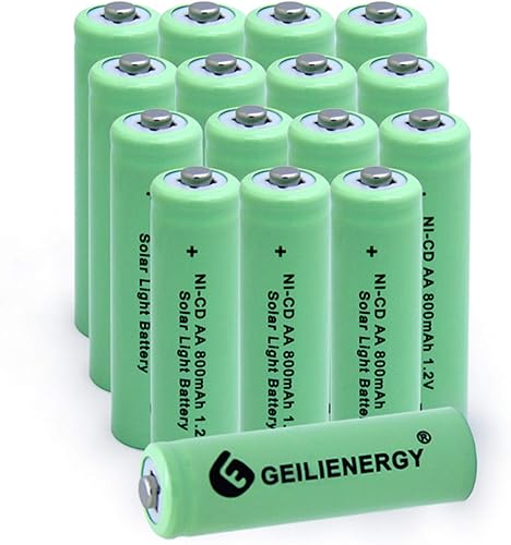Vista 8 de GEILIENERGY NICD - Batería recargable AA de 800 mAh para luz solar, lámpara solar, luces de jardín (paquete de 8)