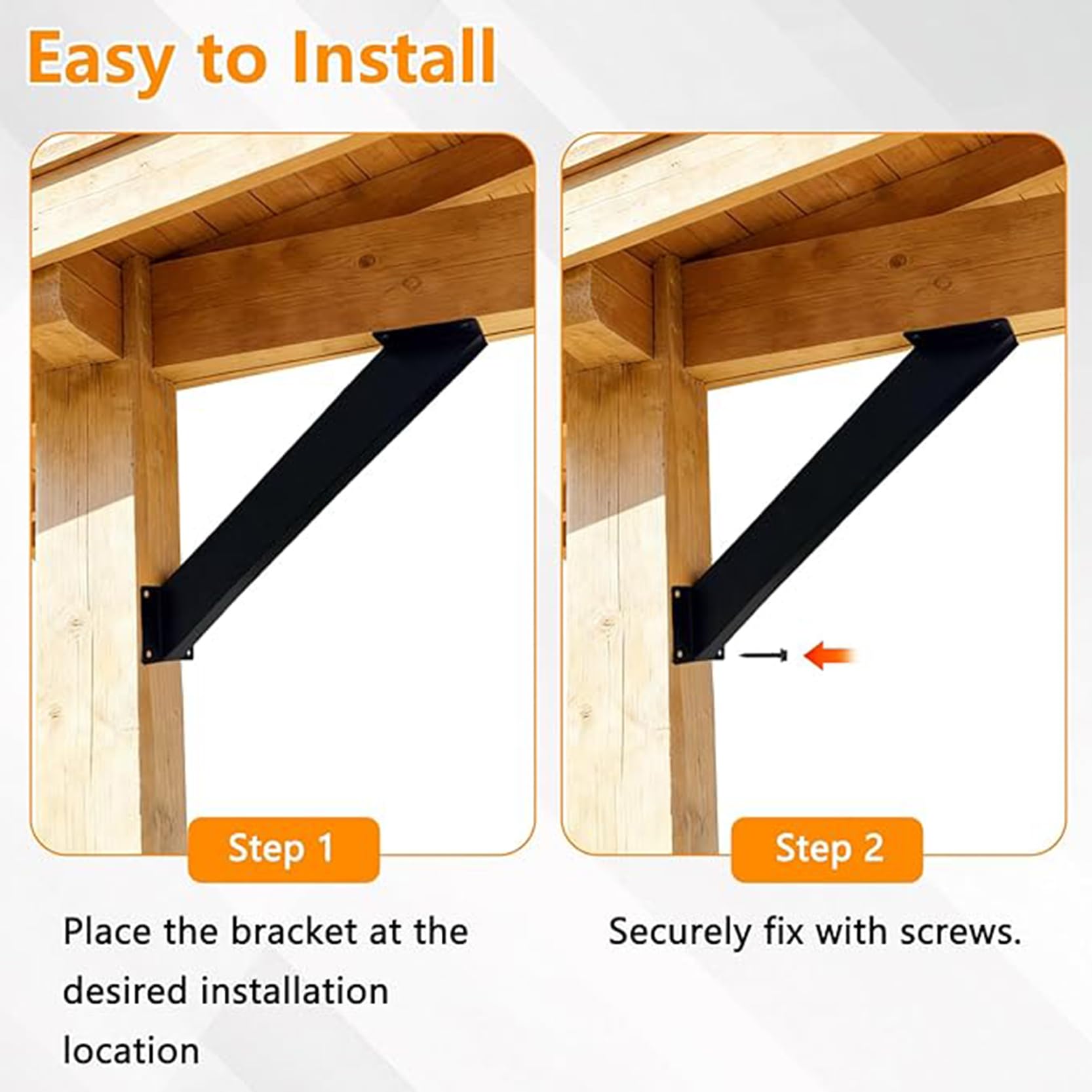 Kit per Pergola in Metallo,Staffe Angolari A 45 Gradi per Giunzione Interna,Staffe di Supporto ad Angolo di 45 Gradi per Gazebo Patii,Supporto per Strutture in Legno(Size:12 PCS)