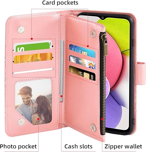Miniatura 3 de Asuwish Funda de teléfono para Samsung Galaxy A03s versión de EE. UU. 5G 2022 con protector de pantalla de vidrio templado y soporte para tarjetas