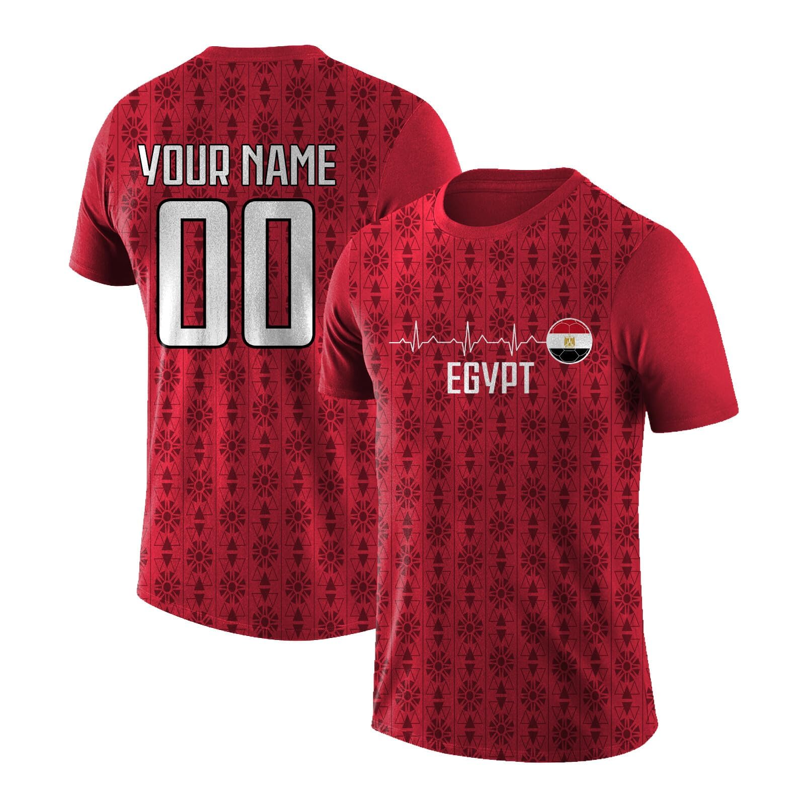 World Cup 2026 Egypt Football Jersey Personalised Name Number Fan Top