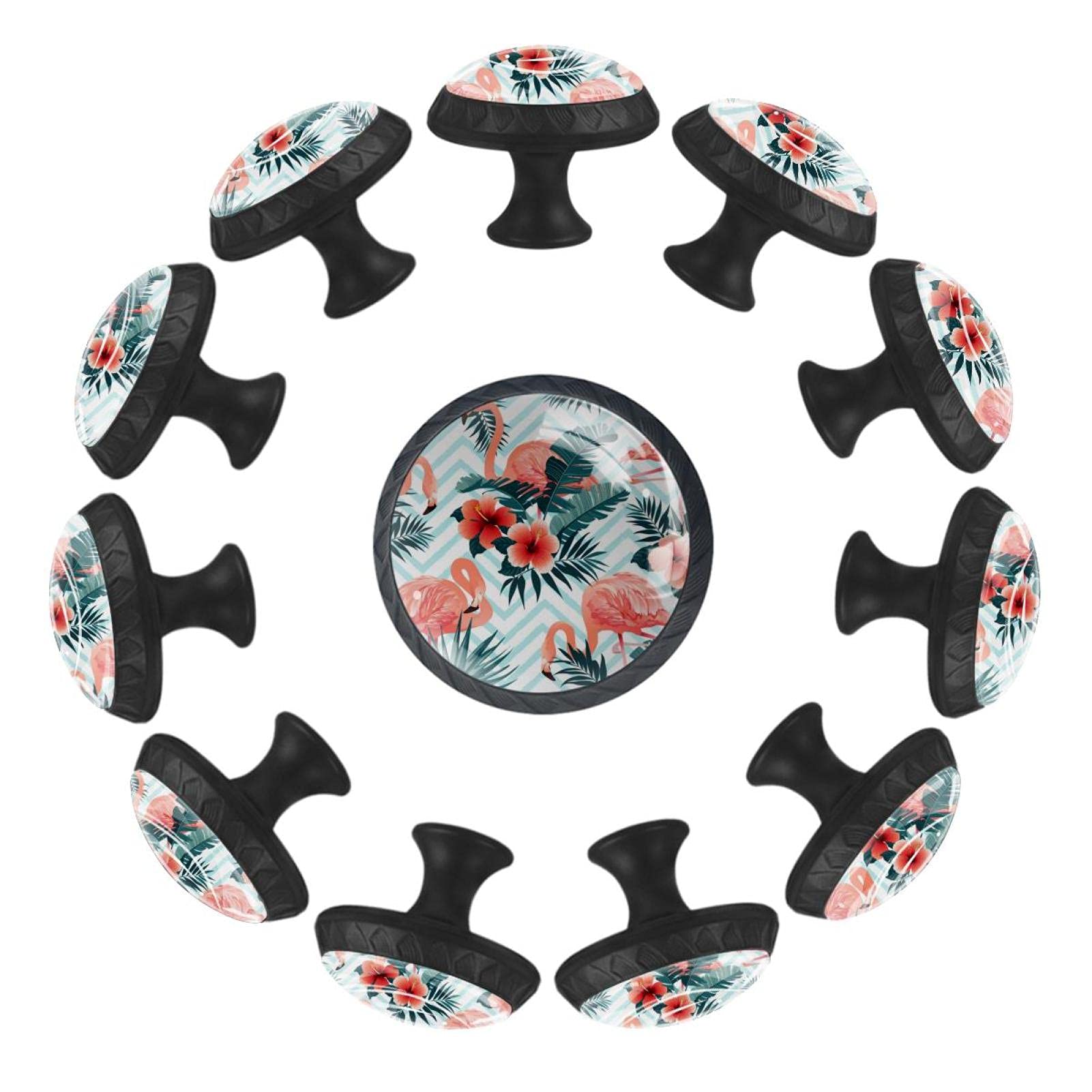 Boutons de tiroir ronds flamants roses 35 mm poignées commode chambre bébé lot de 12