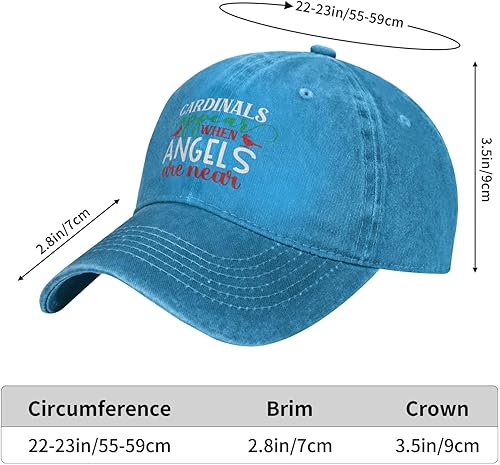 Miniatura 5 de Gorra de béisbol con diseño de cardenal para mujer, diseño con texto en inglés When Angel are Near
