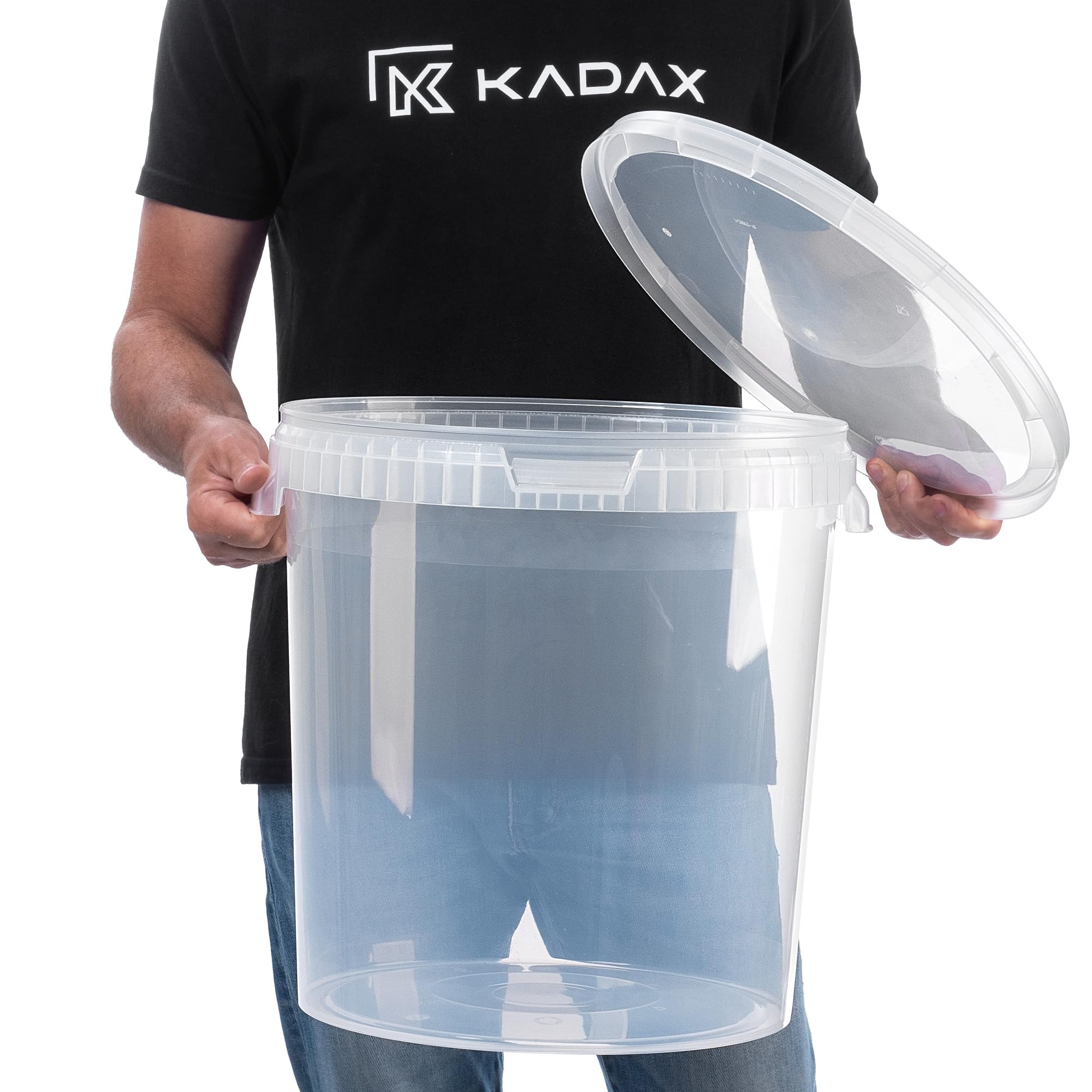 KADAX Set di secchi per fermentazione 33L con rubinetto di scarico, contenitori per fermentazione in plastica con rubinetto di scarico per la produzione di vino, rubinetto di scarico con guarnizione e