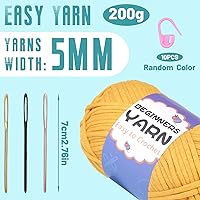 Vista 2 de Hilo de 7.05 oz/7 onzas para ganchillo, hilos de ganchillo de 0.197 in, hilo para principiantes para ganchillo con puntadas fáciles de ver, marcador