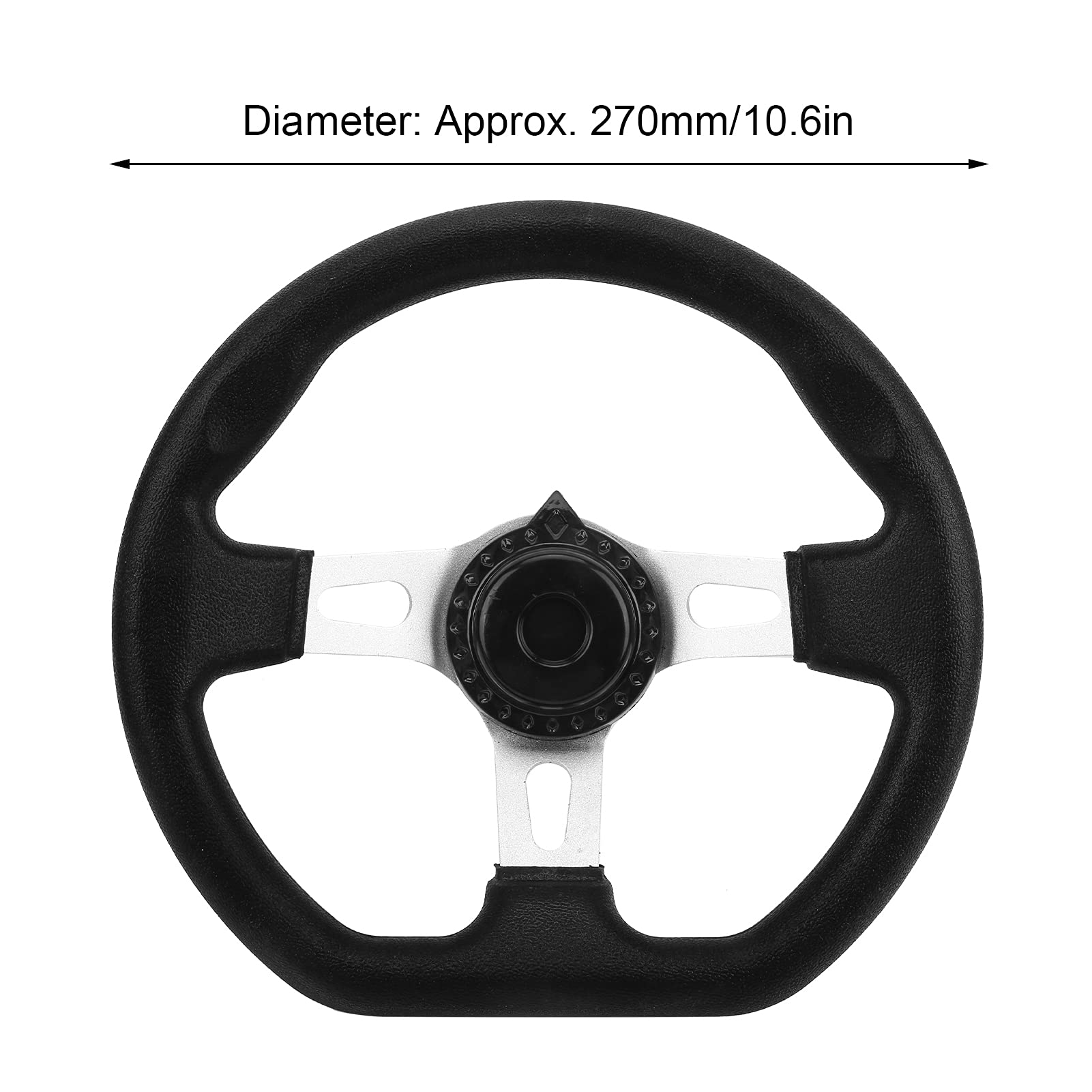 Volant de Kart Tout-terrain 270mm Noir 3 Rayons pour Moteurs ATV Go Kart