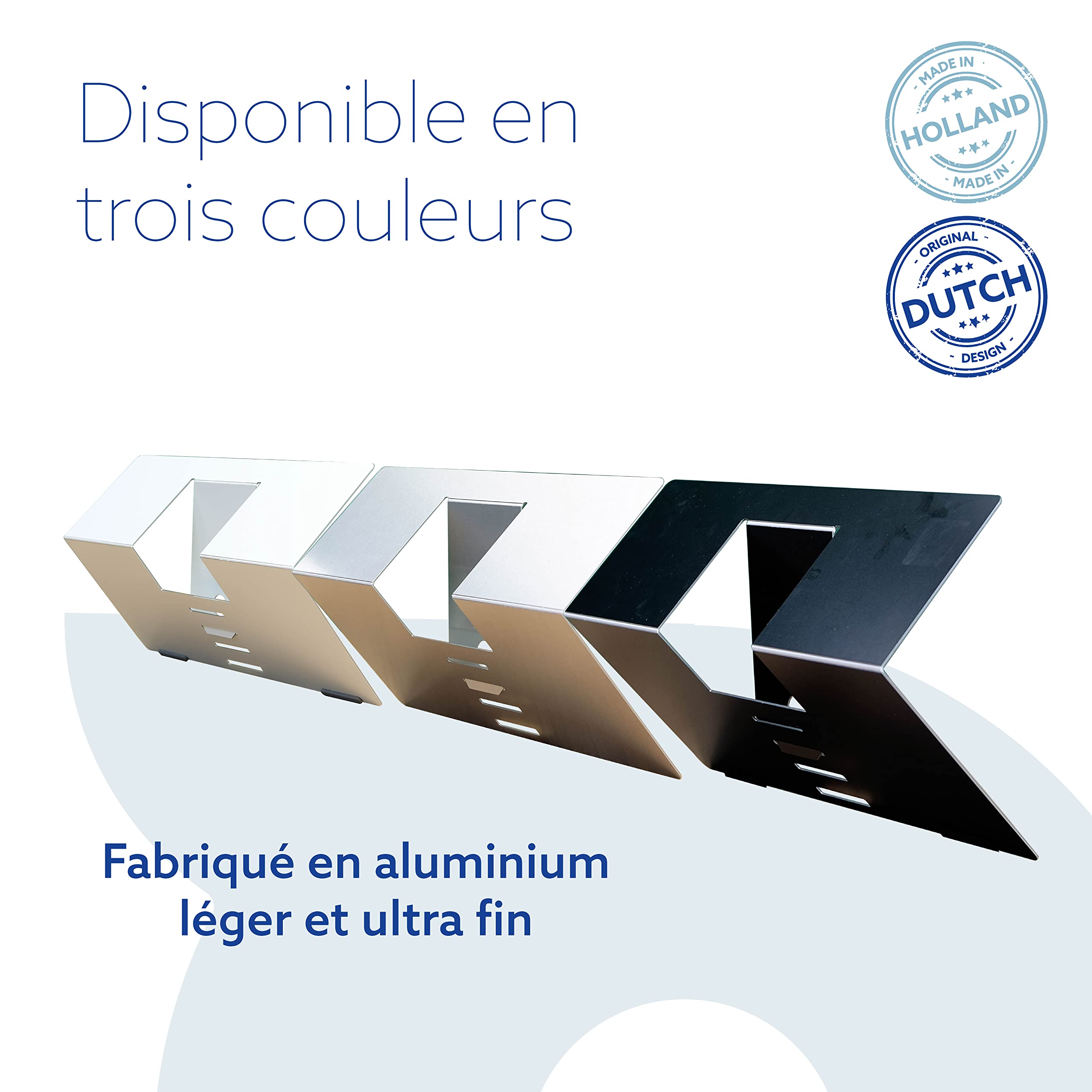 R-Go Riser Attachable - Support pour Ordinateur Portable - Ergonomique - Léger Aluminium - Laptop Stand Réglable - Compatible avec Les Ordinateurs Portables (10-22 Pouces) - Noir