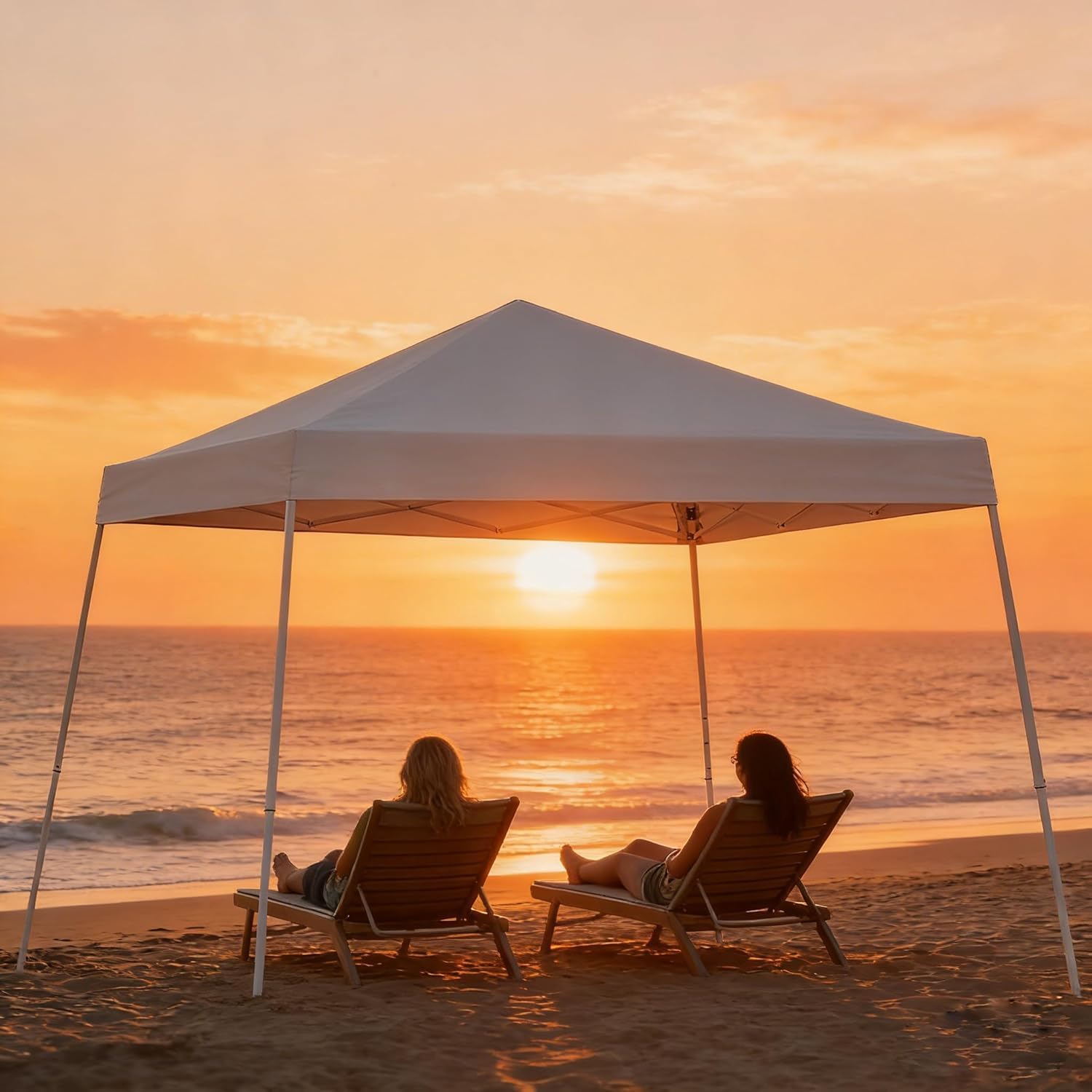 Garvee Tonnelle de Jardin Extérieur 3x3m Tente Pliante de Jardin | Rapide à Installer Auvent Pliable pour Camping, Festival, Plage, Jardins Inclus Sac de Transport, Blanche