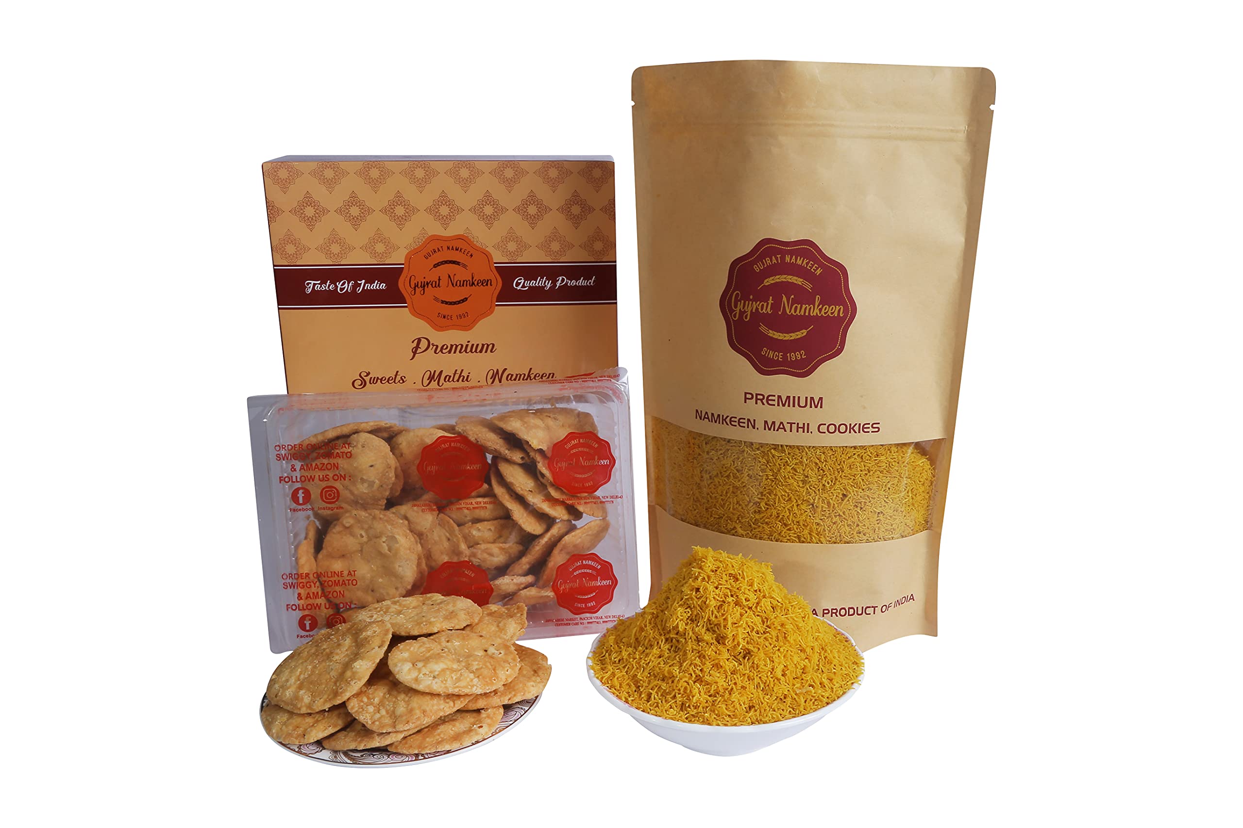 Gujrat Namkeen Special Chaat Papdi [200 grams] | Bhelpuri Sev [200 grams] combo (B098JP1V2M) Amazon Price History, Amazon Price Tracker