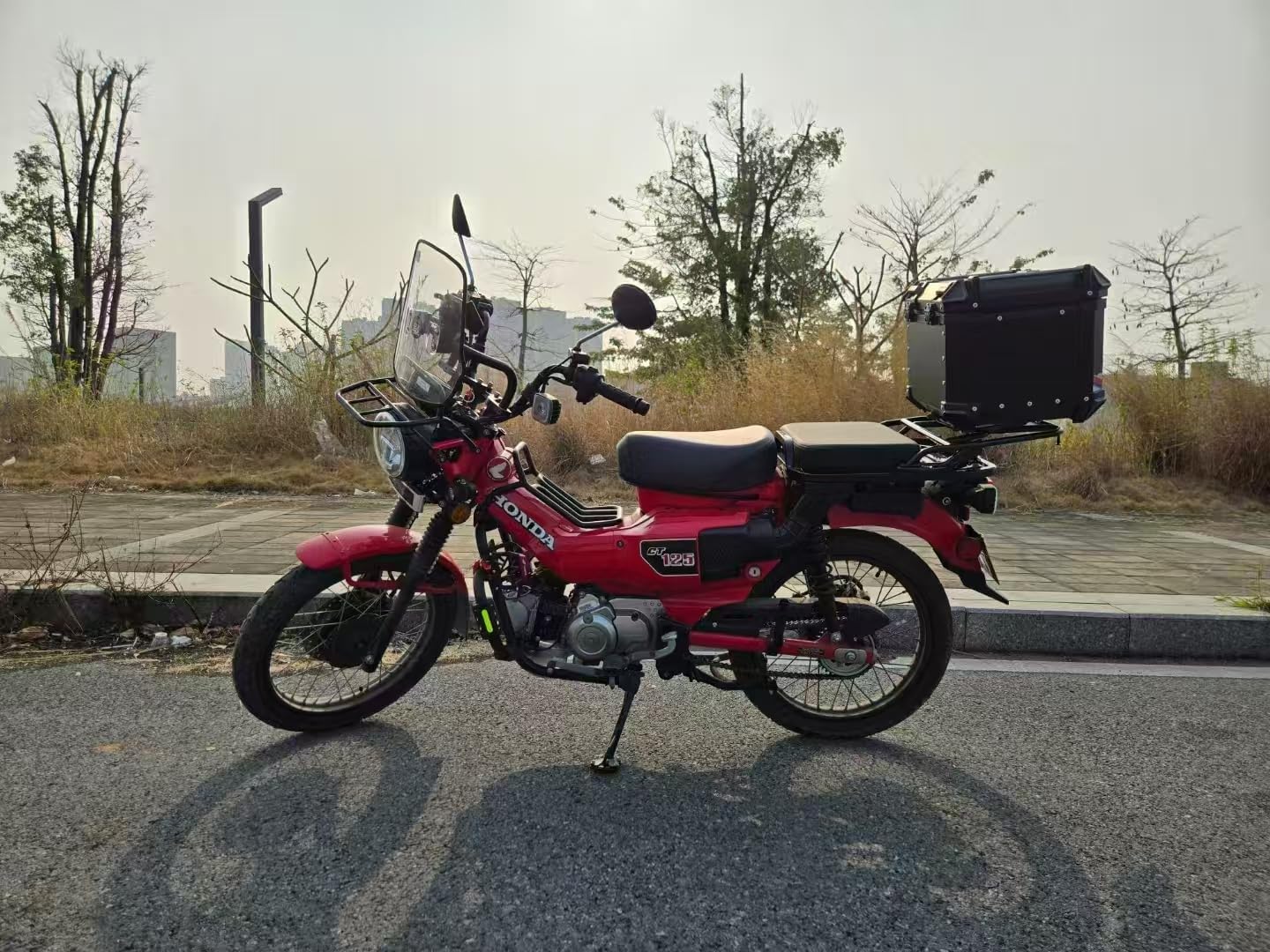 Compatible with Honda CT125 Trail 125 Hunter Cub 125 Motorcycle Rear Passenger Seat Pad Luggage Rack (Rear Seat Pad)