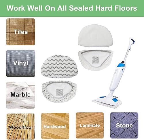 Miniatura 6 de Paquete de 6 almohadillas de repuesto para mopa de vapor 1940 1806 para almohadilla de trapeador de vapor Bissell Powerfresh. Compatible con las