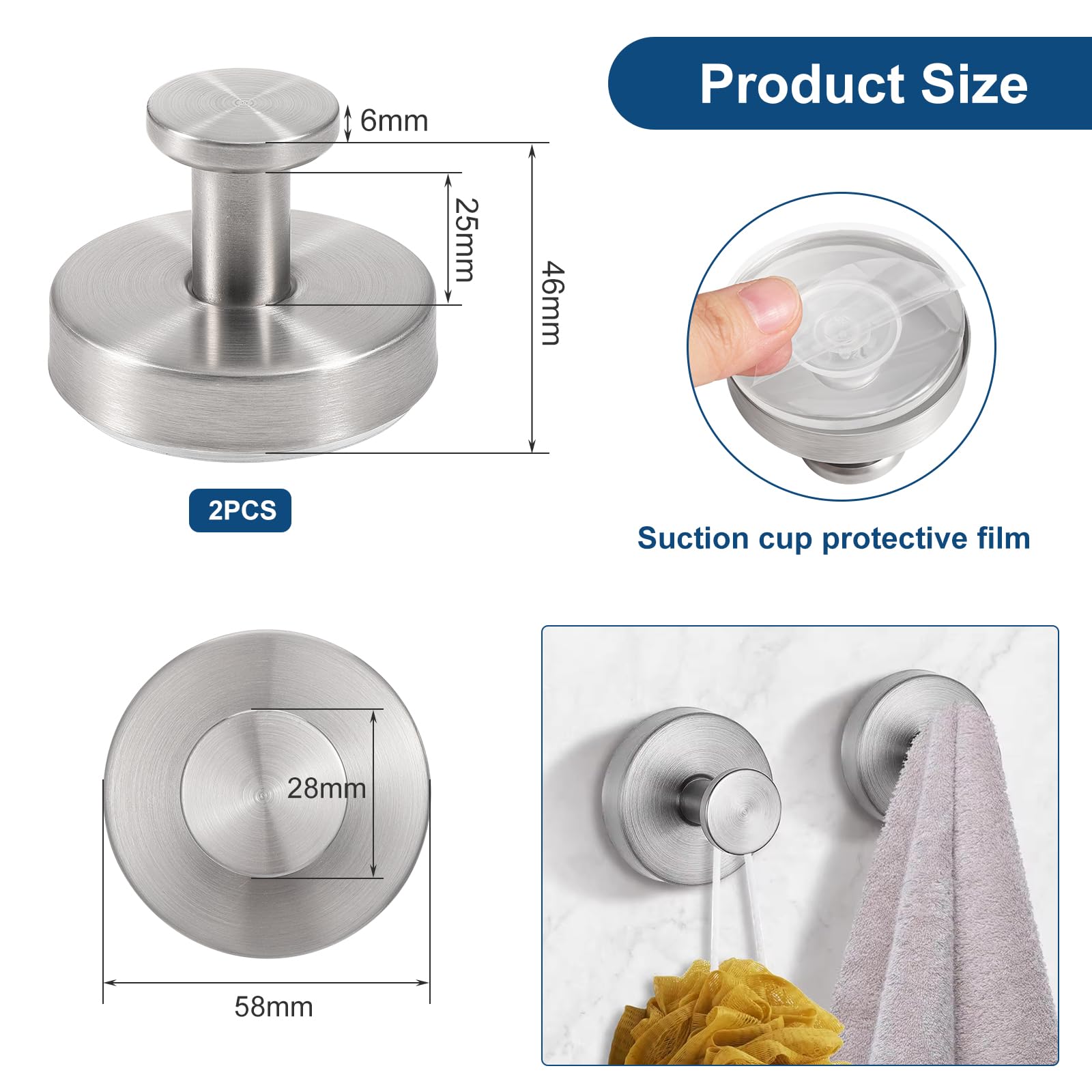 Ganci A Ventosa Per Ghirlande (2 Pezzi) – Portata 10kg, Trasparenti, Impermeabili E Rimovibili Per Porte, Finestre E Piastrelle, Perfetti Per Decorazioni Natalizie - 5