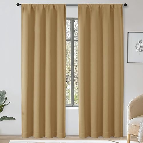 Miniatura 133 de OWENIE Sally Ever Green Cortinas Opacas para Dormitorio Sala de Estar 63 Pulgadas de Largo Juego de 2 Paneles, Aislamiento Térmico Ahorro de Energía