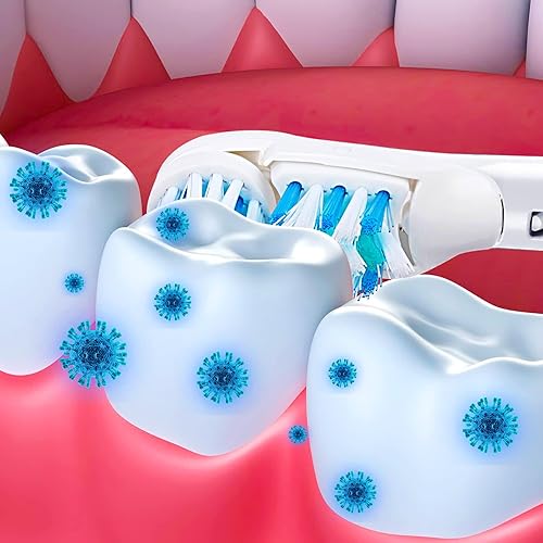 Miniatura 7 de Cabezales de repuesto eléctrico para cepillo de dientes (16 unidades) Juego giratorio de doble limpieza para Braun Oral B Cross Action Power