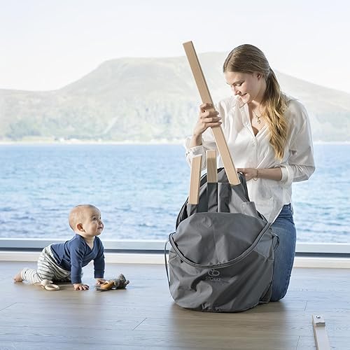 Miniatura 6 de Stokke Clikk Bolsa de viaje para silla alta, color gris, esencial para viajes y almacenamiento, compatible con silla alta Stokke Clikk, 100%